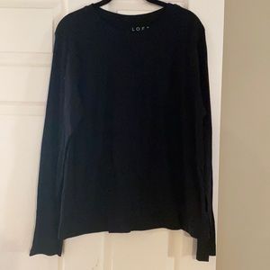 NWOT Loft Black Scoop Neck Tee Size XL